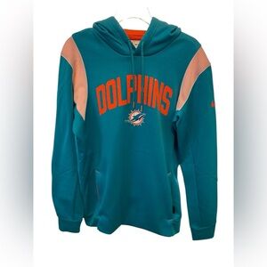 Miami Dolphins Nike Sideline Athletic Stack Performance Pullover Hoodie - Aqua.